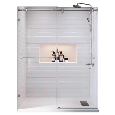 Дверь в нишу Koer SR SD06-120x220-TR-01 прозрачное стекло Easy Clean 8мм, CHROME (KR5367)
